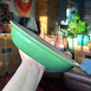 🇫🇷Le Creuset green 10”round stoneware Pie, quiche, torts, tarts baking dish